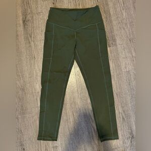 L Army Green Capris Leggings